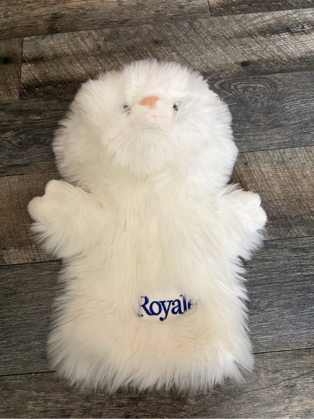White Plush Royale Cat Windsor Golf club cover puppet plush